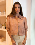 Cove Cropped Tweed Jacket Dusty Pink