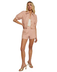Cove Cropped Tweed Jacket Dusty Pink