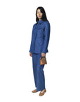 Blue Denim Straight Pants