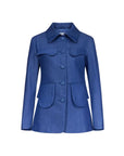 Denim Blue Utility Button Front Jacket