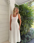 Luci Mixed Media White Dress