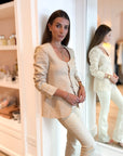 Lilia Linen Scoop Blazer Top