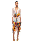 Salpicon Silk Midi Skirt