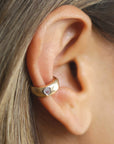 Hammered Ear Cuff with Pear Crystal