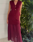 Wine Knit Skirt