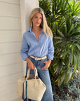 Denim Button Blouse