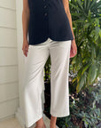Glen Cropped Pant White