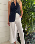 Glen Cropped Pant White