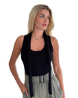 Black Scarf Top