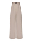 Wide Leg Pleated Camel Flannel Pant