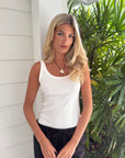White Ribbed Tank