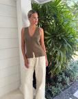 Santi Knit Cardigan Olive