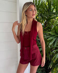 Cargo Burgundy Hot Short