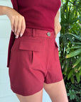 Cargo Burgundy Hot Short