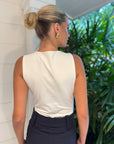 Scoop Neck White Bodysuit