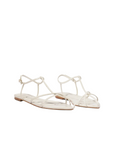 Schutz Lowen Leather Flat Sandal White