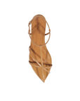 Schutz Lowen Leather Flat Sandal Honey