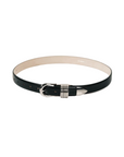 Hollyhock Leather Belt Black & Silver