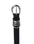 Hollyhock Leather Belt Black & Silver