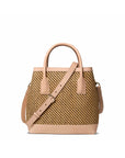 AERIN Raffia Nano Weekender Bag Natural Black