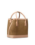 AERIN Raffia Nano Weekender Bag Natural Black