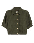 Cove Cropped Tweed Jacket Olive