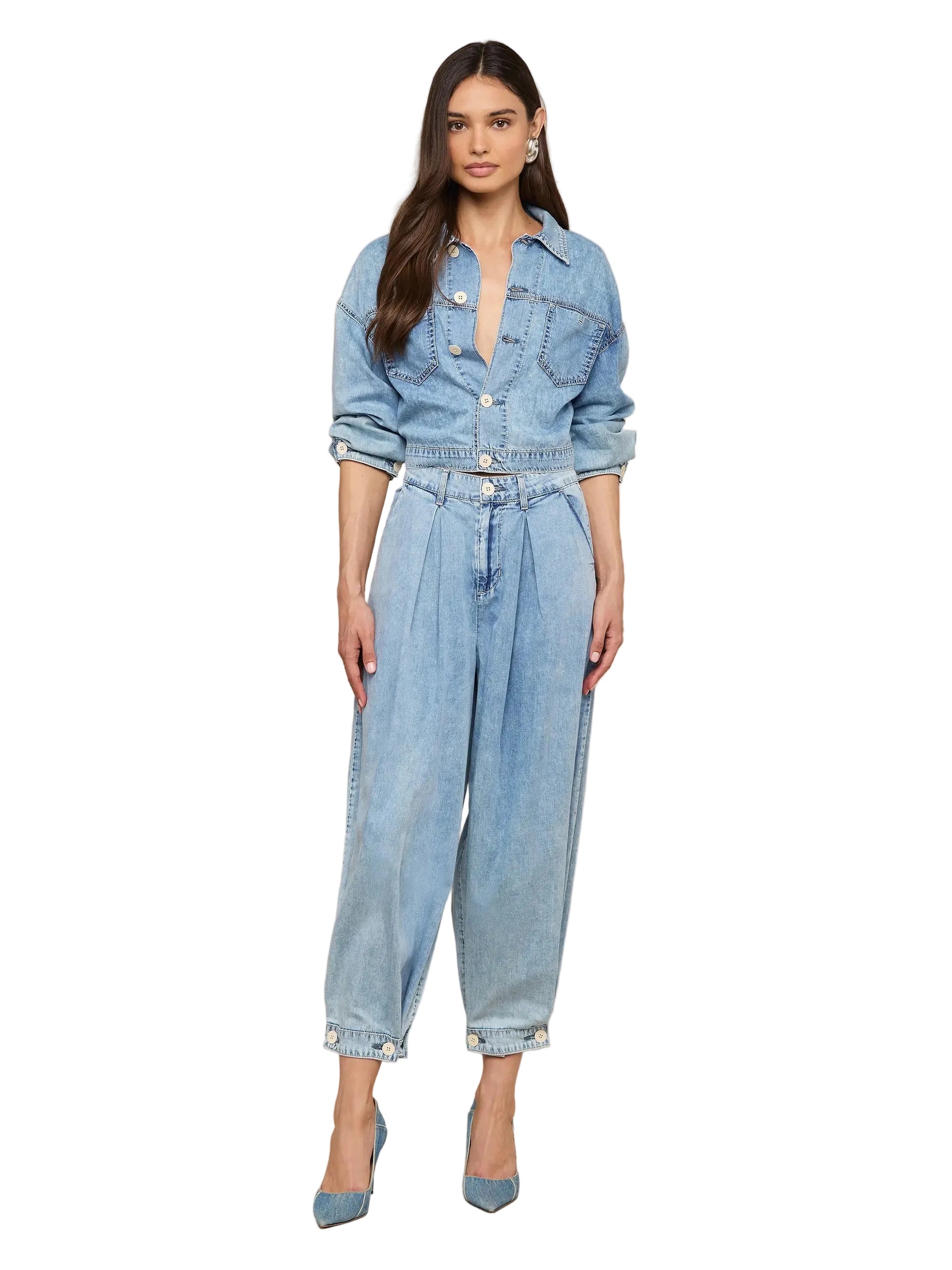 Elias High Rise Convertible Wide Leg Jean