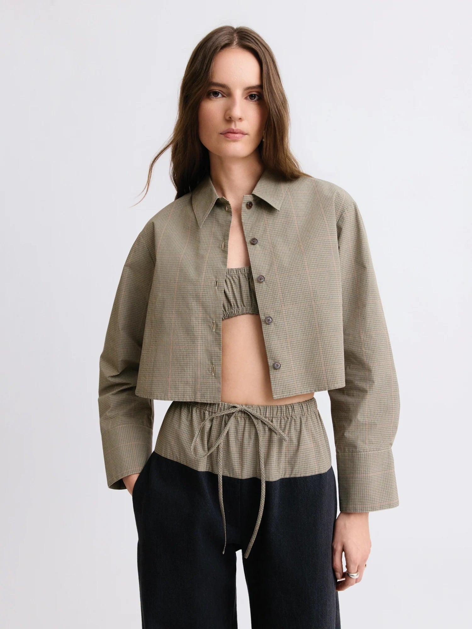 Cropped Oversized Button Down