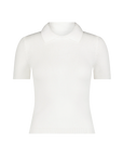 White Collared Tee