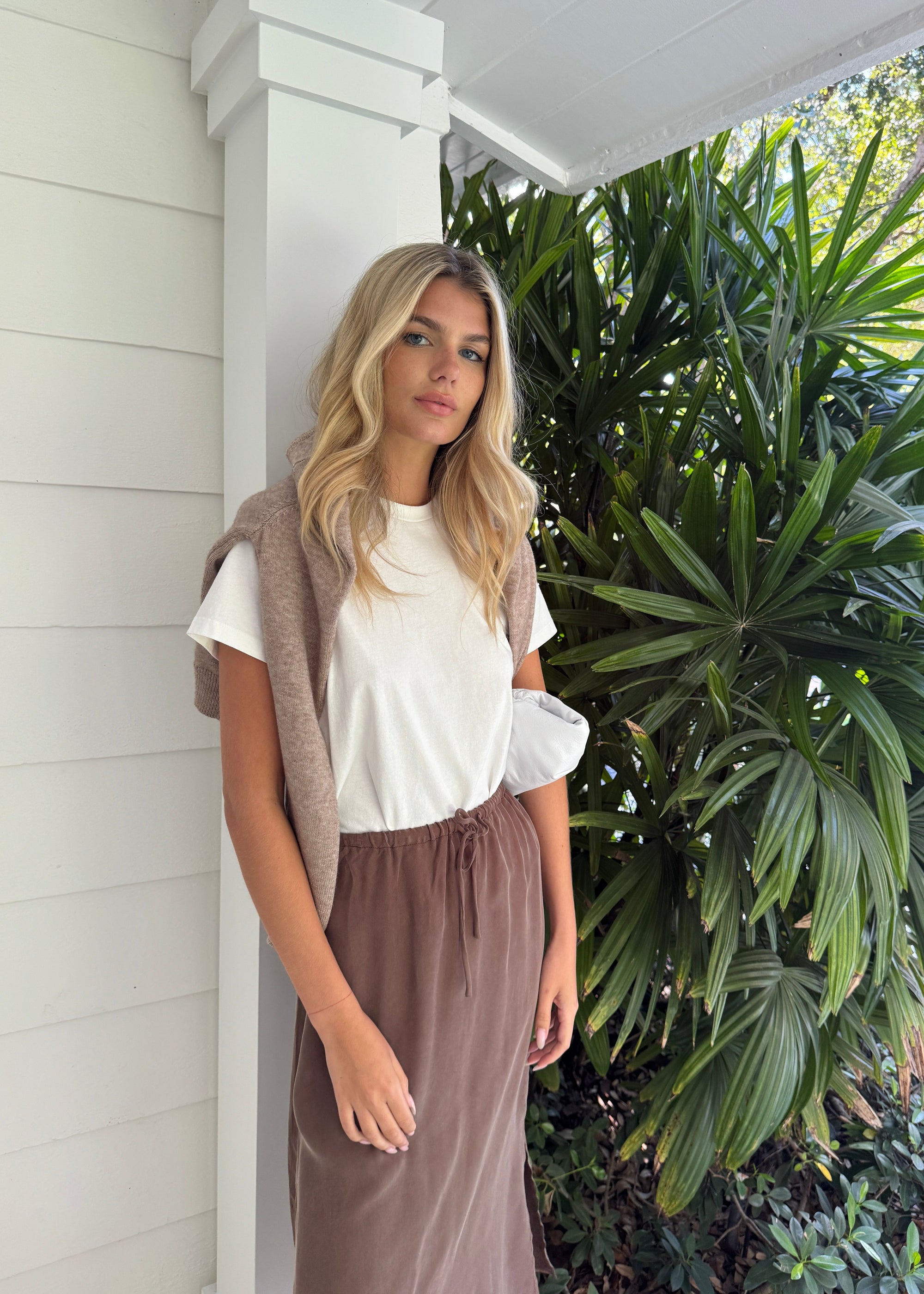 Brown Silk Skirt