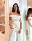 Kya Ecru Off Shoulder Top