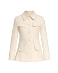 Denim Ecru Utility Button-Front Jacket