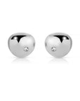Polished Pebble Crystal Stud Earrings