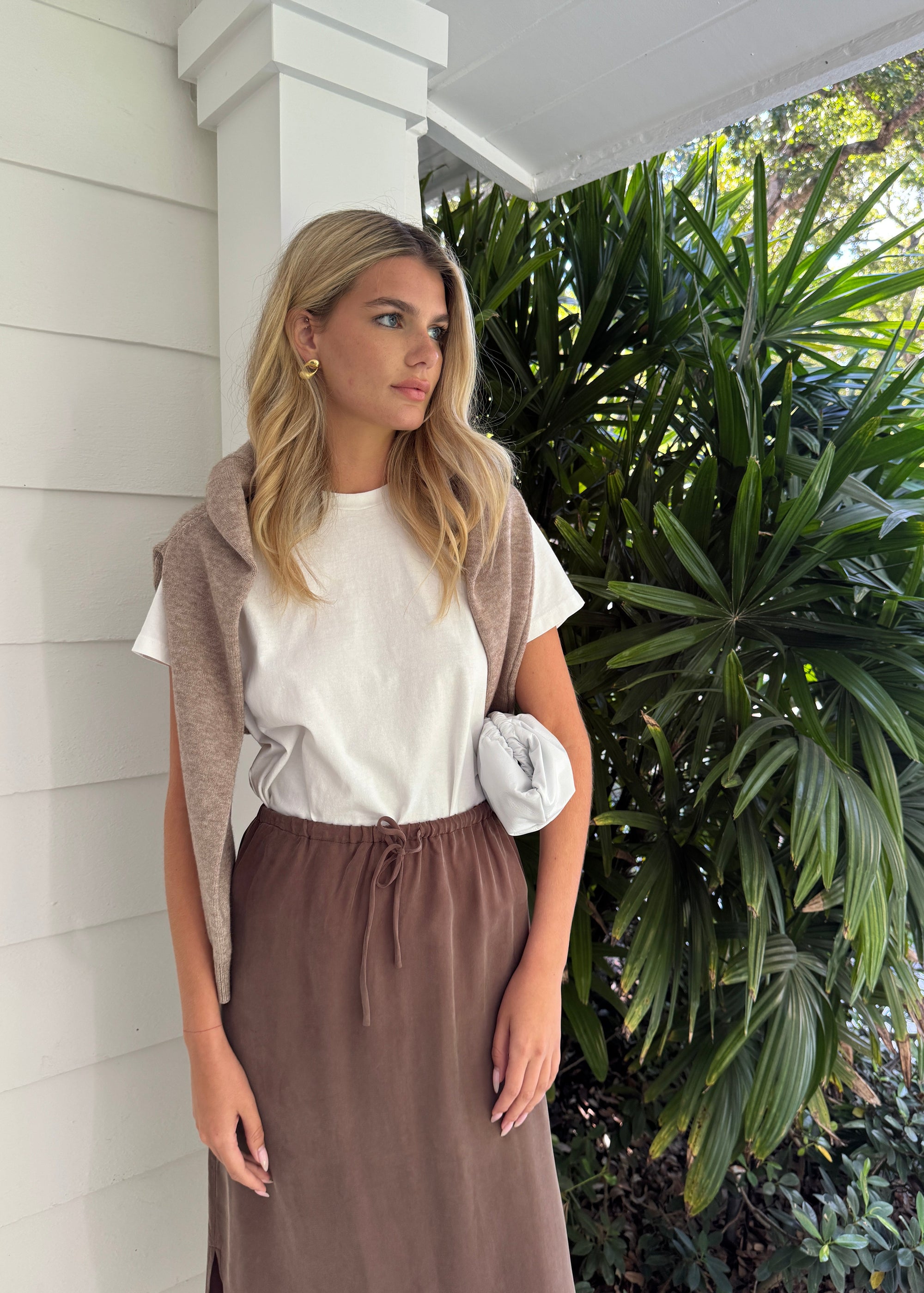 Brown Silk Skirt