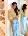 Delune Satin Pants Blue