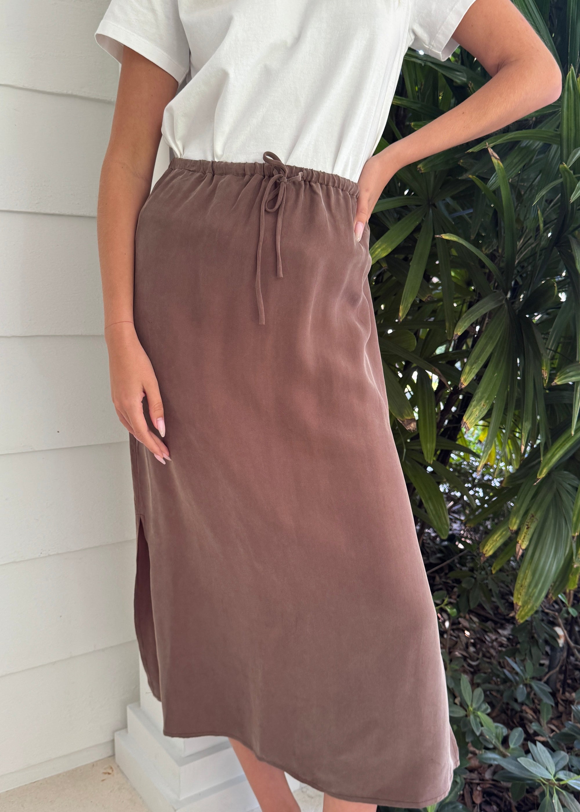 Brown Silk Skirt