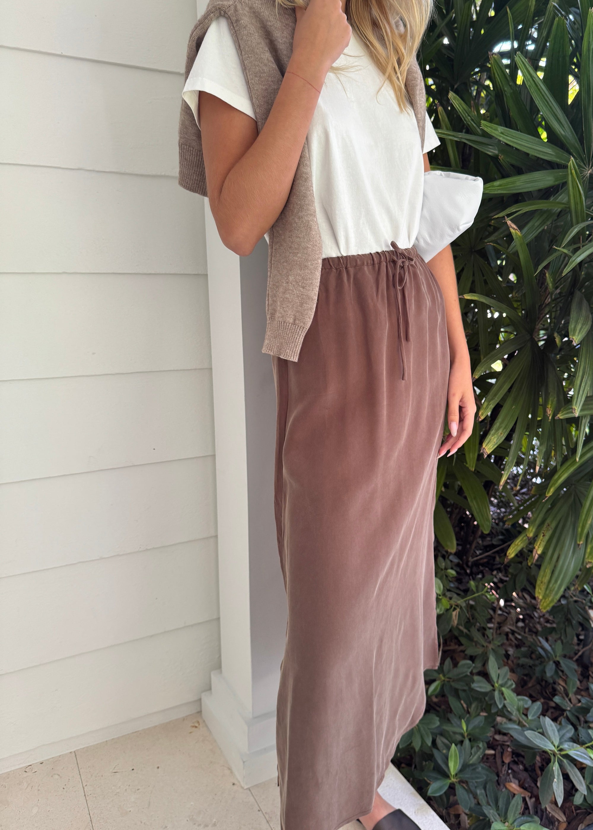 Brown Silk Skirt