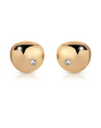 Polished Pebble Crystal Stud Earrings