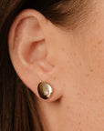 Polished Pebble Crystal Stud Earrings