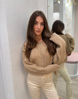 Cable Knit Sweater Tan