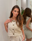 Oatmeal Linen Vest
