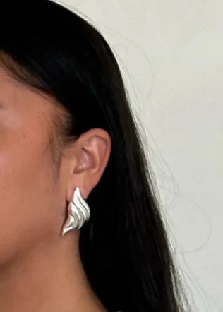 Heaven Mayhem Croissant Silver Earrings
