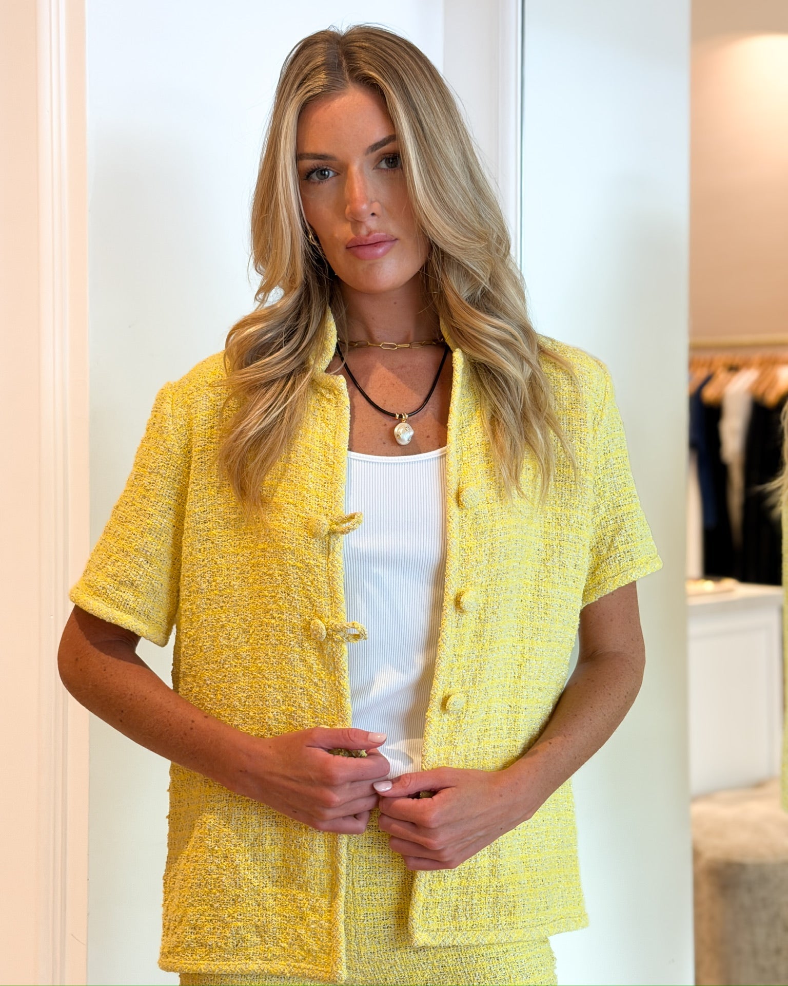 Yellow Tweed Hetty Top