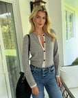 Emma Two Tone Cardigan Gray