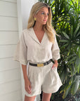 Lucy Nude Linen Shorts