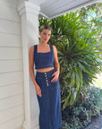 Denim Button Skirt