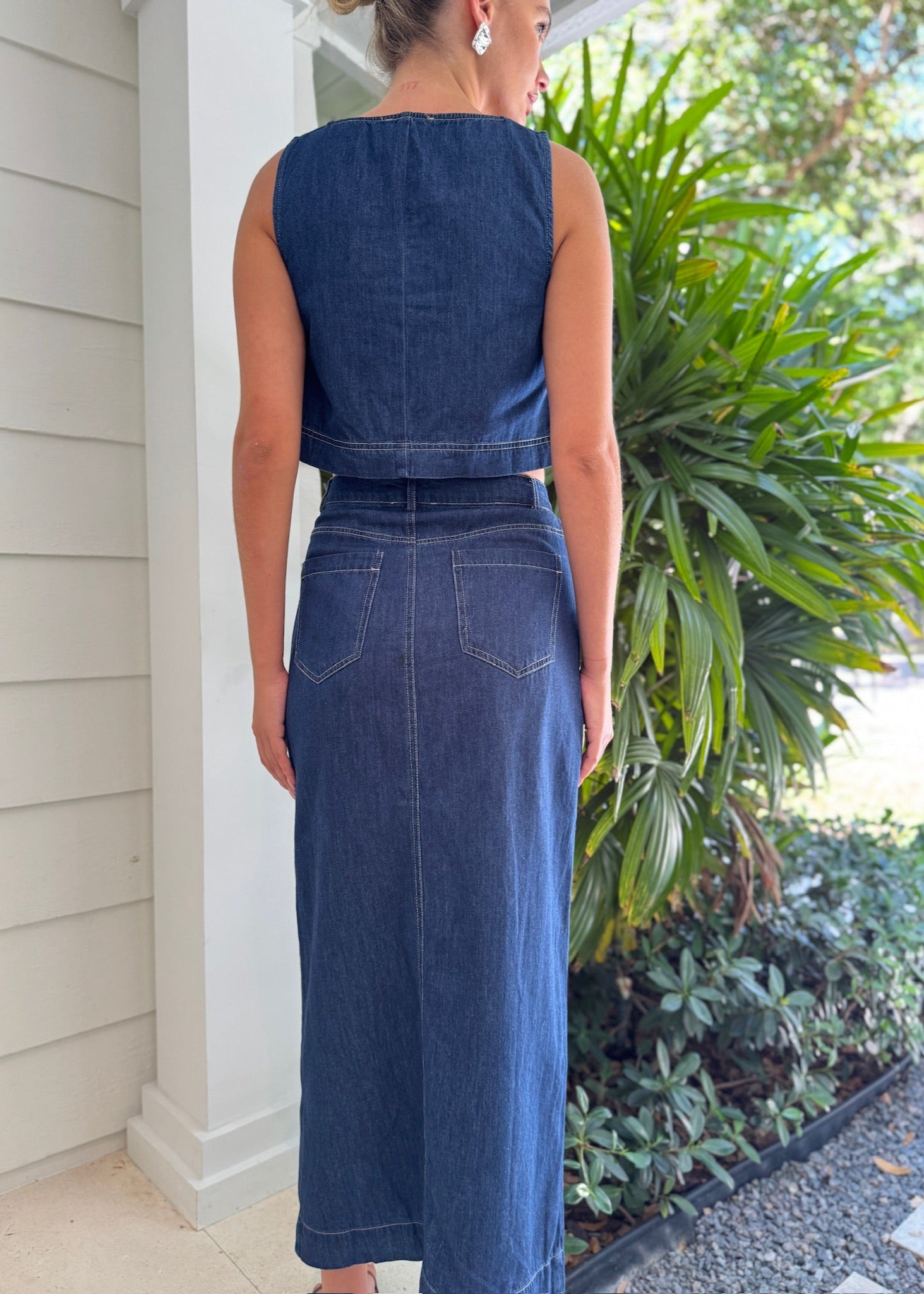 Denim Button Skirt
