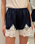 Navy Lace Short