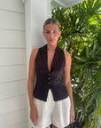 Thilda Linen Vest Black