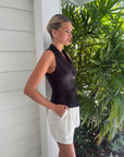 Thilda Linen Vest Black